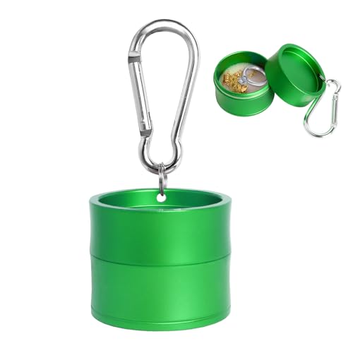 Mini Travel Ring Holder Keychain, Portable Jewelry Holder Keychain with Protective Sponge, Small Necklace Earrings Case for Gym Sports Bag Purse - color: 1-Tier Green