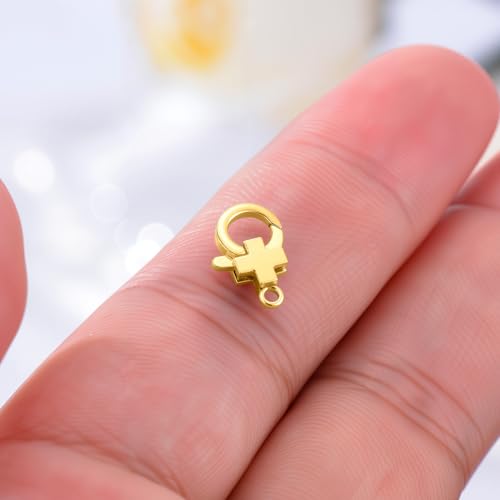 14K Yellow Gold Jewelry Clasp Necklace Extender Clasp Bracelet Extension Connector for DIY Necklace Bracelet Anklet Jewelry Making, 14K Gold Clasp for DIY Jewelry Making (Style 6) - style: Style 6