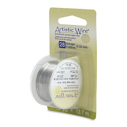 Artistic Wire, 28 Gauge Stainless Steel Craft Wire, 15 yd - size: 28 Gauge, style: Dispenser Spool