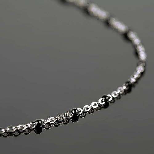 UMAOKANG 10 Meters Stainless Steel Jewelry Chain for Jewelry Making Black Enamel Bead Cable Chain Roll with Open Jump Rings and Lobster Clasps - color: Black Bead-Steel