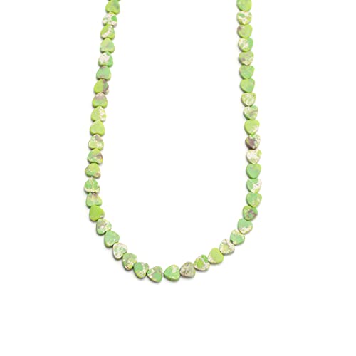 6mm Natural Garss Green Imperial Jasper Stone Beads Heart Shape Cute Fine Gems Spacer Beads Fit Jewelry Making DIY Exquisite Necklace Bracelet Accessory - color: Garss Green Imperial Jasper