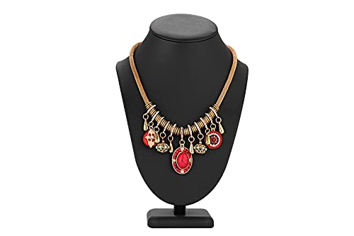 Polmart Modern Necklace Display Bust (Black Leatherette, 10 ¼”H) - color: Black Leatherette, size: 10 ¼”H