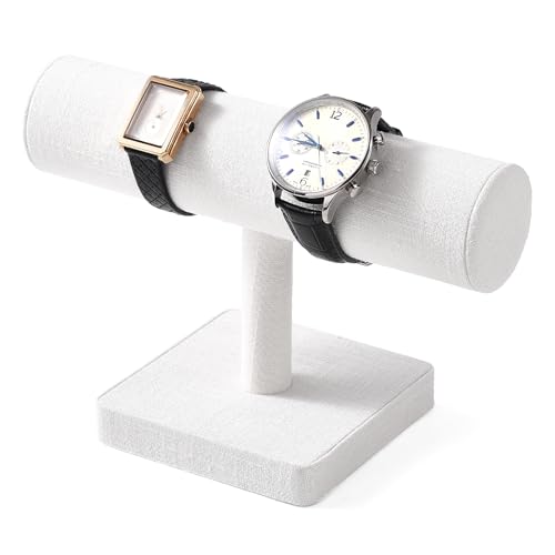 Oirlv Linen T-bar Bracelet Watch Organizer Display Stand Professional Jewelry Bracelet Display for Selling (Creamy-white,Linen) - color: Creamy-white,Linen
