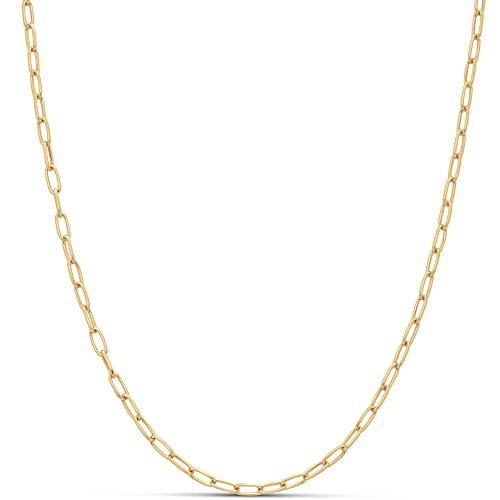 Amazon Essentials 14K Gold Plated Paperclip Chain Necklace - color: Yellow Gold, size: 16"