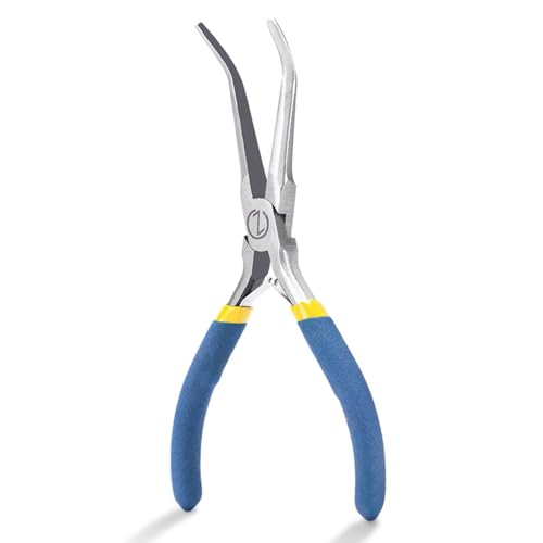VISEMAN 6" Mini Needle Nose Pliers with Comfort Grip Handles, Long Nose Pliers for Handmade Craft, 45 Degree Bent - style: 45-Degree Bent