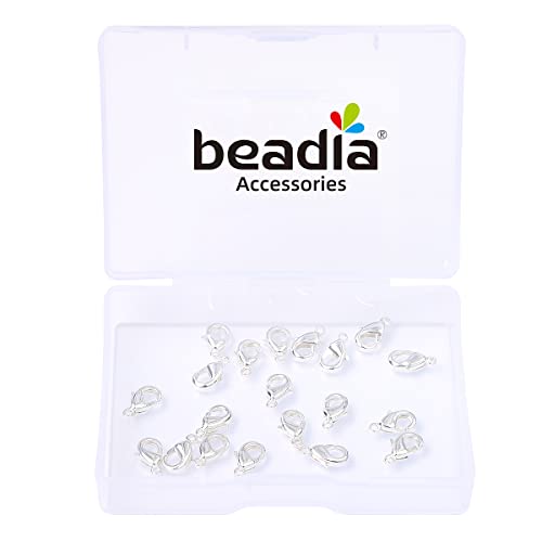 BEADIA Silver Plated Lobster Clasps Non Tarnish 10mm 20pcs for Jewelry Making Findings - color: Lobster Clasps Silver, size: 10mm