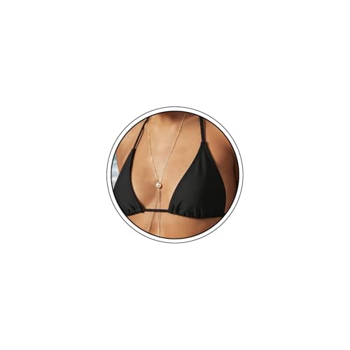 Body Chain,Body Jewelry for Women,Sexy Layered Chest Chain,Layered Adjustable Waist Jewelry for Beach Accessories,Gold Plated Waist Chains - color: Gold-H