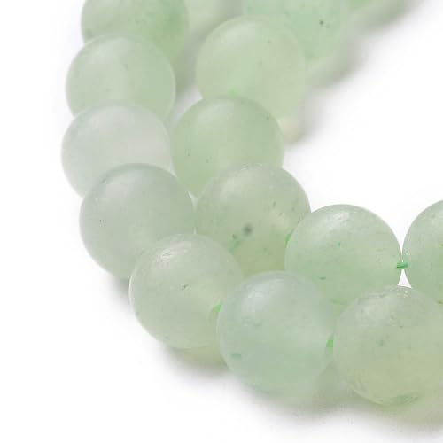 45Pcs Natural Green Aventurine Beads 8mm Round Natural Gemstone Beads Frosted Spacer Loose Bead for DIY Craft Bracelet Necklace Earrings Jewelry Making Supplies - color: Natural Green Aventurine-Frosted