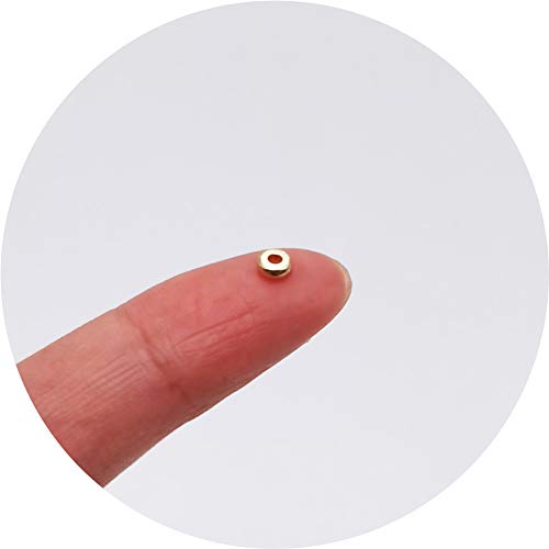 INSPIRELLE 100pcs Heishi Beads 4mm Long-Lasting Disc Brass Rondelle Spacer Beads Pale Gold Plated Flat Round Shape Jewelry Metal Spacers for Bracelet Necklace Jewelry Making - color: Pale Gold, size: 4mm