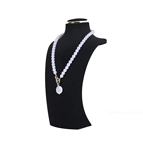 Black necklace display stands for selling, Velvet necklace storage organizer, Necklace mannequin jewelry bust holder for boutique store【Black-Medium height 10.2 inch】 - color: Black, size: Medium