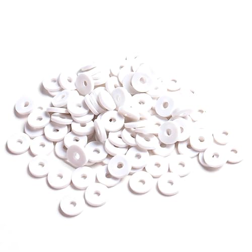 Clay Beads, 4000Pcs White Clay Heishi Beads for Bracelets Making, Flat Round Polymer Heishi Beads for DIY Jewelry Making - color: 4000pcs White