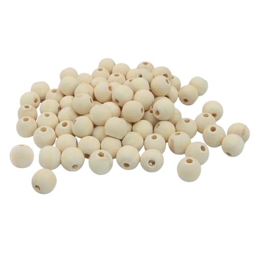 200Pcs Natural Wood Beads, 12mm Small Round Wooden Balls, 1/2Inch Unfinished Wooden Beads for Crafts, DIY Jewelry, Dream Catchers - size: 12mm
