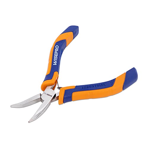 5 Inch Mini 45-Degree Bent Nose Pliers, Snipe Nose Jewelry Pliers with Comfort Grip, Curved Nose Plier for Jewelry Making, Beading, DIY Crafts and Wire Wrapping Repairs - style: 5 Inch Bent Nose Pliers