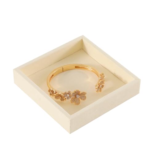 Dark Blue Jewelry Display Tray Ring Necklace Earring Bangle Organizer Multifunctional Storage Case for Jewelry Showcase (Small Empty Tray(beige)) - color: 17-Bangle Tray