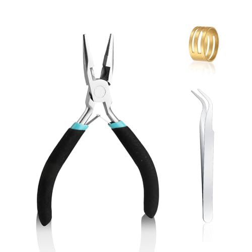 Needle Nose Pliers, Needle/Chain Nose Jewel Pliers for Jewelry Making, needle nose pliers for jewelry making jewelry tool tiny pliers for jewelry-Matte Handle - color: Needle Nose Pliers-black Blue