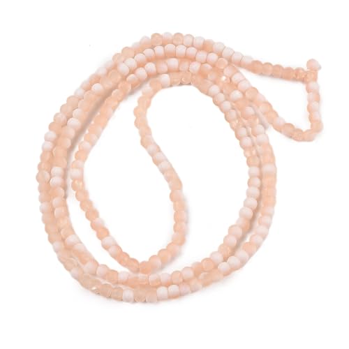 KISSITTY 50pcs Matte Beads Gradient Color Glass Frosted Crystal 4mm Rondelle Light Salmon Bead Center Drilled Loose Craft Beads for Jewelry Making Earring Bracelet Necklace DIY Crafts - color: Light Salmon