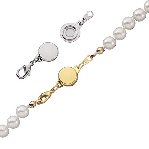 Zpsolution Locking Magnetic Clasps for Jewelry Necklaces Bracelets - Light and Small Keep the Clasp in Back - color: 4 Gold and 4 Silver