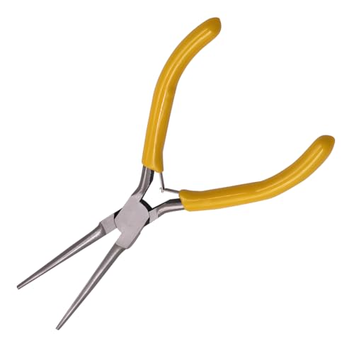 YoRise Mini Needle Nose Plier, Metal Non-Serrated Precision Pliers with Anti-Slip Grip Handle, Auto Long Nose Plier Accessory for Bending Wires, Jewelry Making, and Small Object Gripping(Needle) - size: Needle