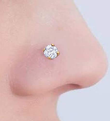 QWALIT Piercing Taper Threadless Insertion Tool - Titanium Labret Pin 16g, 18g, 20g - color: E4 - Gold Mix Pin 18g 6mm/8mm