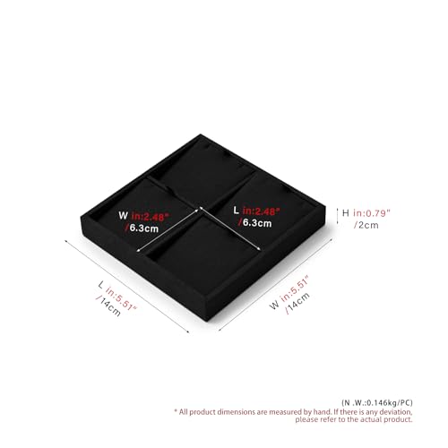 Oirlv Microfiber 4 Slots Jewelry Pendant Display Tray Vanity Modular Jewelry Tray - style: P13711