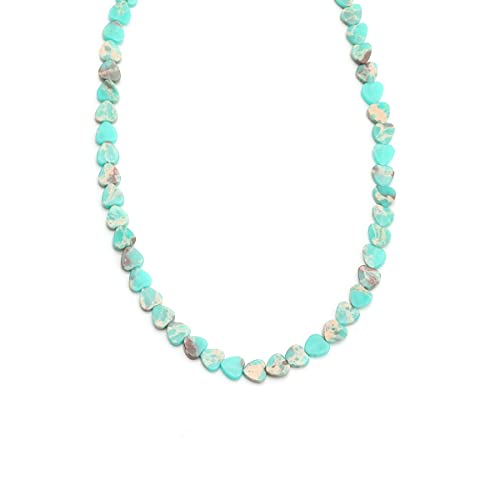 6mm Natural Green Imperial Jasper Stone Beads Heart Shape Cute Fine Gems Spacer Beads Fit Jewelry Making DIY Exquisite Necklace Bracelet Accessory - color: Green Imperial Jasper