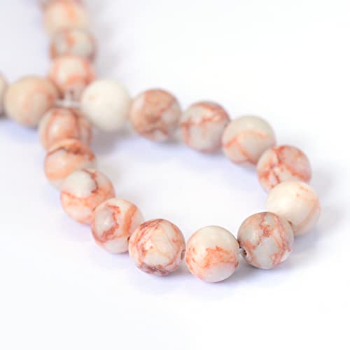 KISSITTY 235pcs 8mm Natural Red Netstone Bead Strands, Natural Gemstone Crystal Beads Round Smooth Chakra Beads Energy Healing Crystals Gemstones for DIY Jewelry Bracelets Necklaces Making - color: Natural Red Netstone