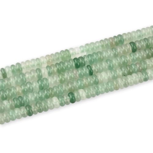 155pcs 4x2mm Natural Green Aventurine Disk Rondelle Spacer Stone Semi Precious Gemstone Loose Beads for Jewelry Making 15 Inch - color: Green Aventurine