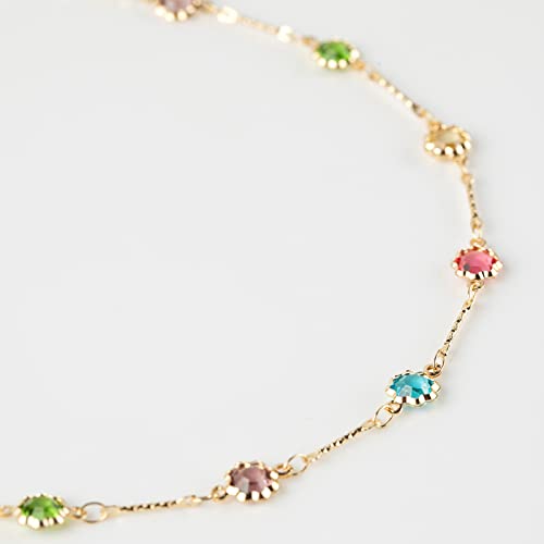 16.4 Feet Gold Plated Chains for Jewelry Making, Mixed Color Rhinestone Chain Links Bracelets Necklace Anklet Chain Bulk with Jump Rings Lobster Clasps - color: Colorful Rhinestone- Gold