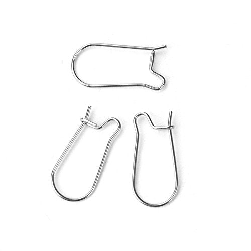 JGFinds Stainless Steel Ear Wire Hooks, 48 Pack Earring Findings, Secure Lock Kidney Wires - Teardrop Dangle 3/4 Inch - size: 3/4 Inch Long