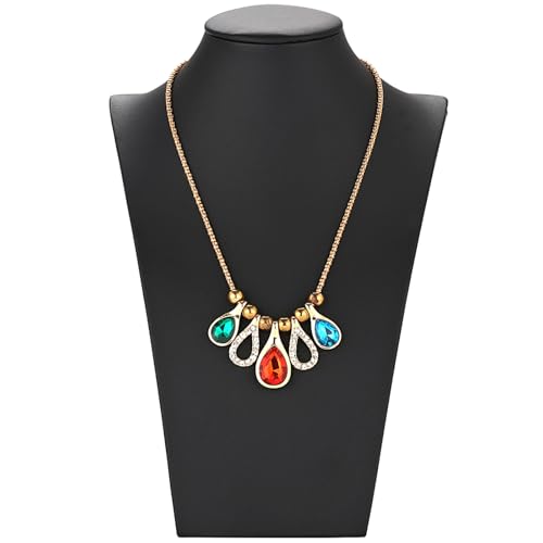 Polmart H3 Necklace Display Bust (Black Leatherette, 11 ⅞”H) - color: Black Leatherette, size: 11⅞"H