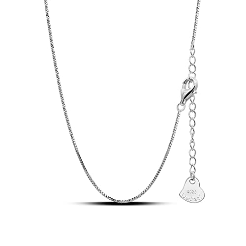 Dankadi Italian 925 Sterling Silver Necklace For Women 0.9mm Box Chain 1.3mm Rolo Chain O-Chain Lobster Claw Clasp - Pendant Chain - 16 "18" 20 "22" 24 "26" Jewelry Gift - color: Box Chain, size: 24 inches