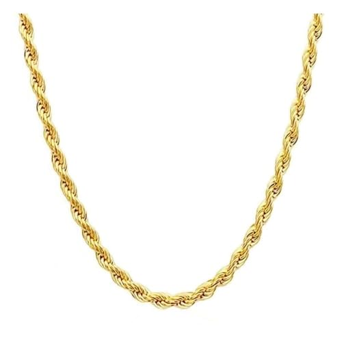 14K Yellow Solid Gold 1.5mm、2mm、3.2mm and 4.2mm Twisted Rope Chain Necklace, Ideal Gift for Women And Men(Lengths from 16 to 36 Inches) - size: 16inch