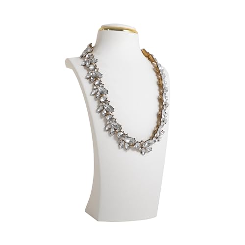 White necklace display stands for selling, Velvet necklace storage organizer, Necklace mannequin jewelry bust holder for boutique store【White-Medium height 10.2 inch】 - color: White, size: Medium