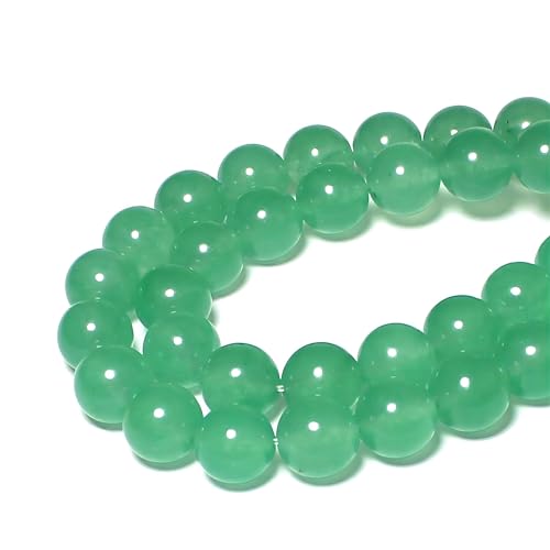 MJDCB Stone Beads 8mm 43pcs Round Aventurine Green Jade Loose Gemstone Bead Charms for Jewelry Making Bracelet Necklace Earring Pendant - color: Aventurine Green Jade, size: 8mm
