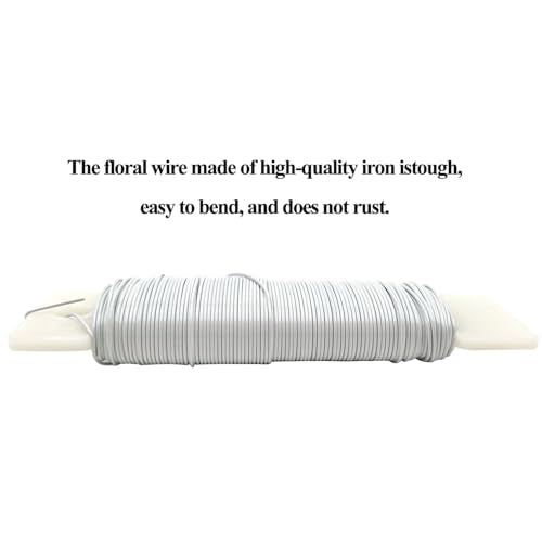 22 Gauge White Metal Floral Wire, 38 Yards/35 Meters,for Christmas Wreaths,Tree Decoration,Flower Arrangement,Craft Wire,Flower Wire,Garden Wires,Flowers Bouquet Accessories,Jewelry Wires DIY - size: 22Gauge-White-1P/38Yards