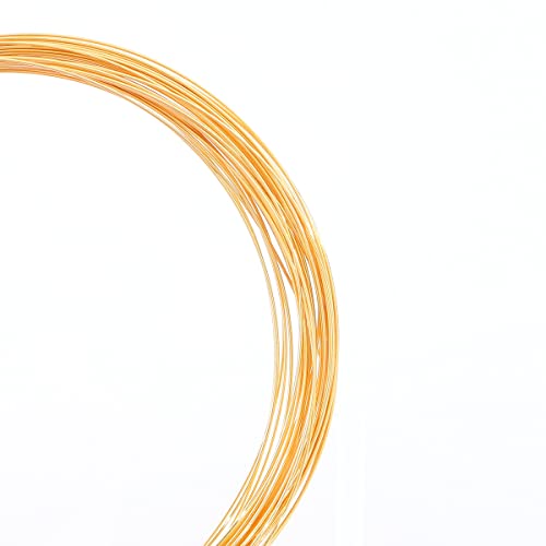 BEADIA 18K Gold Plated Wire 0.5mm 10 Meters Bead Cord for Bracelet Necklace Charm Beading Jewelry Making Findings - size: 0.5mm, style: 18K Gold