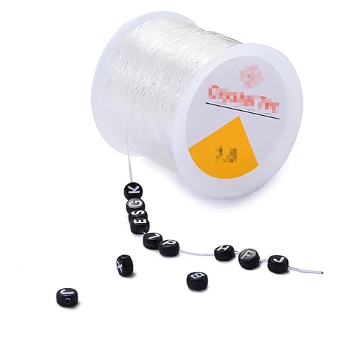 2 Rolls Elastic Crystal String Cord Clear Bracelets String Stretchy Beading Thread String Crafting Transparent Thread Necklace Jewelry Making Cord 0.5 mm