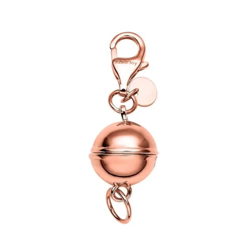 Magnetic Clasps for Necklaces in 925 Sterling Silver Magnetic Necklace Clasp 14K Rose Gold Plated Round Jewelry Lock with Lobster Clasp Women 2.50 Grams Gifts - color: Rose Gold