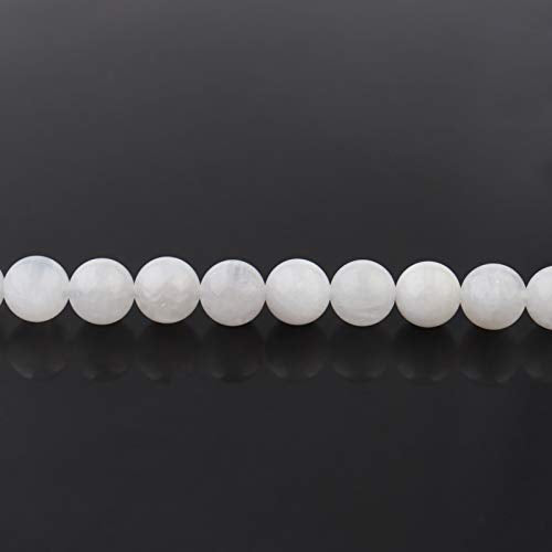 Natural Stone White Beads 10mm Moonstone Polished Round Smooth Gemstone Beads for Jewelry Making 15 Inch(White Moonstone,10mm) - color: Moonstone, size: 10mm
