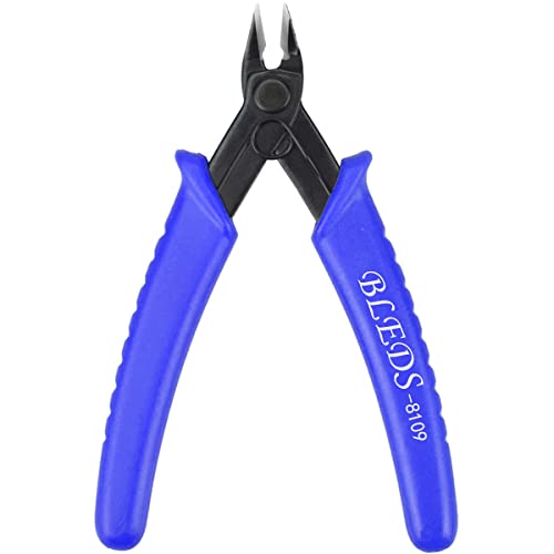 BLEDS Flush Cutter Pliers, Wire Cutter, Flush Cutters, Nippers, Diagonal Cutter, Wire Cutters Side Cutter, Micro Shear Cutter Precision Electronics Siding Cutting Pliers 5 inch, Blue - color: 1 Pack 5“ Blue