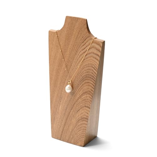 Solid Wood Jewelry Bust Necklace Display Showcase Jewelry Necklace Pendant Stand Display Stand Holder(H7.87) - size: S