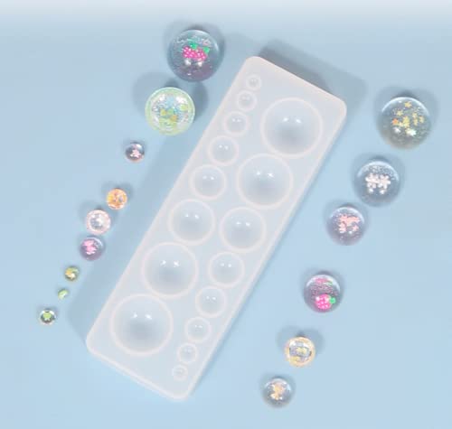 2PCS Cabochon Gem Silicone Mold, Clear Round Silicone Mold for Making Earrings Jewelry Making Crafting Projects - color: round-small