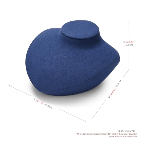 Microfiber Jewelry Bust Display Necklace Pendant Small Jewelry Necklace Display Stand for Showcase(Blue) - color: Blue