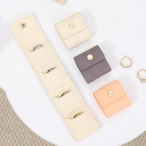 Mini Travel Jewelry Bag Jewelry Travel Pouch Mini Travel Jewelry Roll Bag with Buckle Portable Foldable Portable Jewelry Pouch Mini Jewelry Travel Case Multifunctional Folding 3PCS