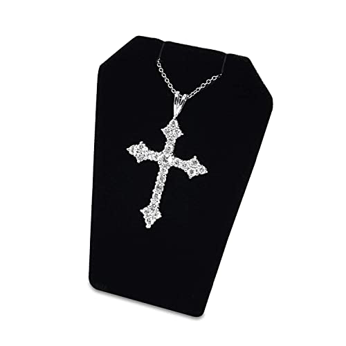 MOOCA 6 Pcs Set Black Velvet Mini Earring Stand, Jewelry Display, Necklace Chain and Pendant Display Stand, Jewelry Holder Showcase, 3 1/4 Inches Height - color: 1) Black Velvet