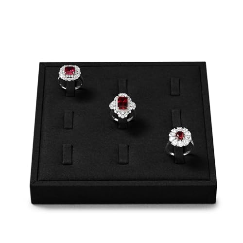 Oirlv Microfiber 9 Slots Jewelry Ring Display Tray Travel-Friendly Modular Jewelry Tray - style: P13705