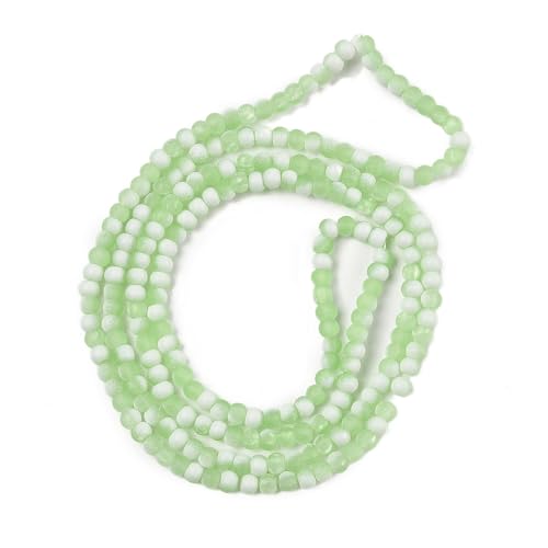KISSITTY 50pcs Matte Beads Gradient Color Glass Frosted Crystal 6mm Rondelle Pale Green Bead Center Drilled Loose Craft Beads for Jewelry Making Earring Bracelet Necklace DIY Crafts - color: Pale Green