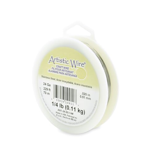 Artistic Wire, 24 Gauge Stainless Steel Craft Wire, 205 ft - size: 24 Gauge, style: Bulk