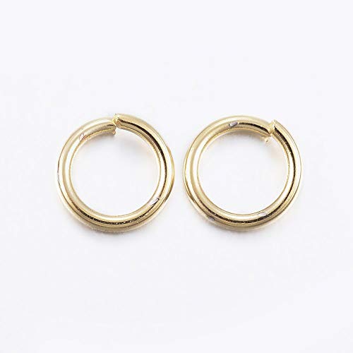 HDSupplies 100 Pieces - 304 Gold Tone Stainless Steel Jump Rings - 9mm - 15 Gauge (1.5mm Thickness) - color: Gold Tone Stainless Steel, size: 9mm / 1.5mm Thick / 15 Gauge