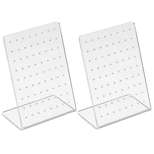 2Pcs Earrings Stand Display, 72 Holes Acrylic Earring Holder Organizer, Ear Studs Jewelry Storage Display, Rack Showcase Earrings Display, Stand Earring Storage